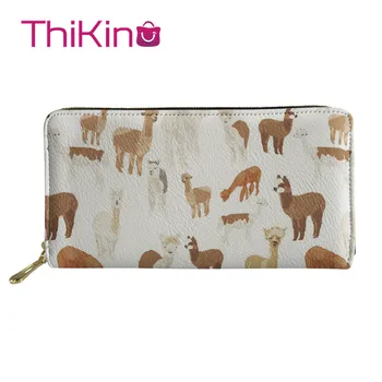 

Thikin Alpaca Pattern Long Wallets Zipper Phone Bag Card Holder for Punk Ladies Clutch Purse Carteira Handbags Notecase 2019