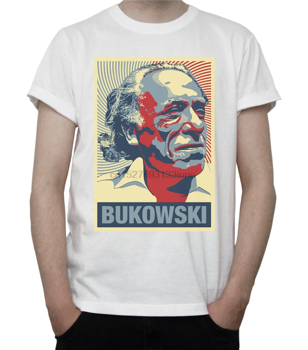 Charles Bukowski портретная футболка Обама надеюсь дизайн принт Новый писатель поп-арт