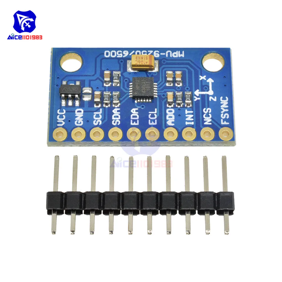 G,MPU-9250 Módulo de giroscopio con sensor magnético de aceleración de 9 ejes y 16 bits, salida