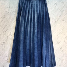 Осень и зима новые женские плиссированные средней длины одноцветные юбки 1121