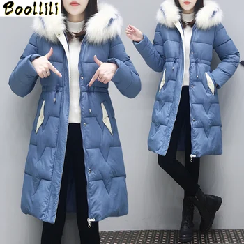 

Boollili Winter Coat Women Clothes 2020 Parka Korean Warm Jacket Womens Coats Big Fur Collar Hooded Wmen Parkas
