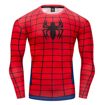 

Hot 3D Printing Superhero Superman/Batman Men Long Sleeve T Shirt G ym Compression Tights Tops Fitness T-shirt