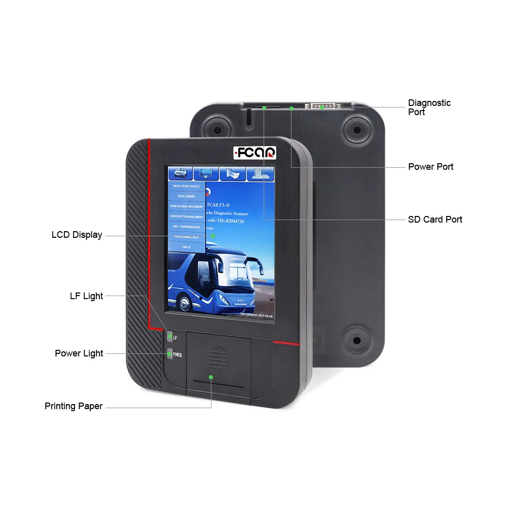 

Fcar F3-D 24V Heavy Duty Truck Scanner supports Russian/English/German 1 year free update online F3D for trucks diagnostic tools