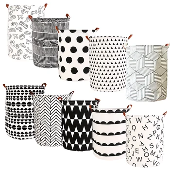 

Ins Laundry Basket Kids Toys Organizer Bucket Foldable Laundry Basket Clothes Storage Bag Home Sundries Storage Holder Barrel