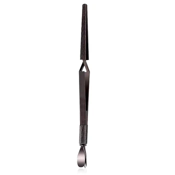 

Cuticle Pusher Nail Clips Multi-Function Tweezers Exfoliating Handkercher Nail Trimmer Manicure Tools Dark Brown