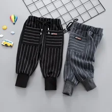 Oeak детская одежда штаны для мальчиков детские хлопковые штаны в полоску для мальчиков осенние повседневные спортивные штаны Одежда для детей