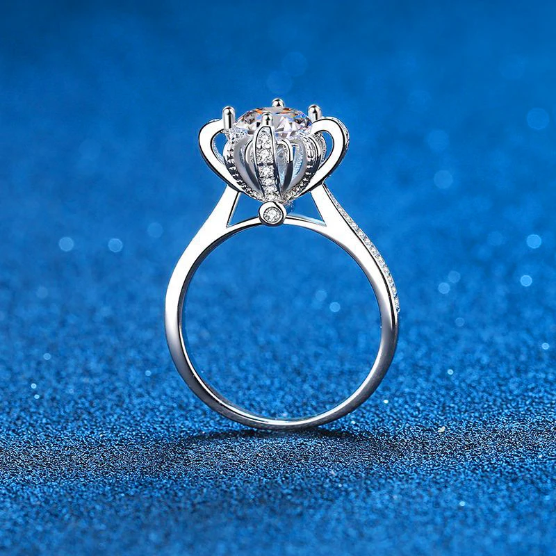 1 Carat Moissanite Engagement Ring Women 14K White Gold Plated Sterling  Silver Diamond Rings Wedding Band Bridal Jewelry Set