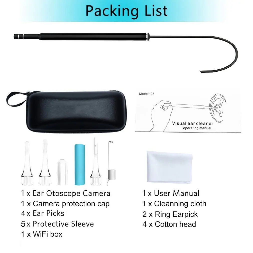 4 HD визуальный инструмент для чистки ушного канала ушной палочки камера область ушной Воск Удаление Инспекционная камера эндоскоп комплект - Цвет: 4