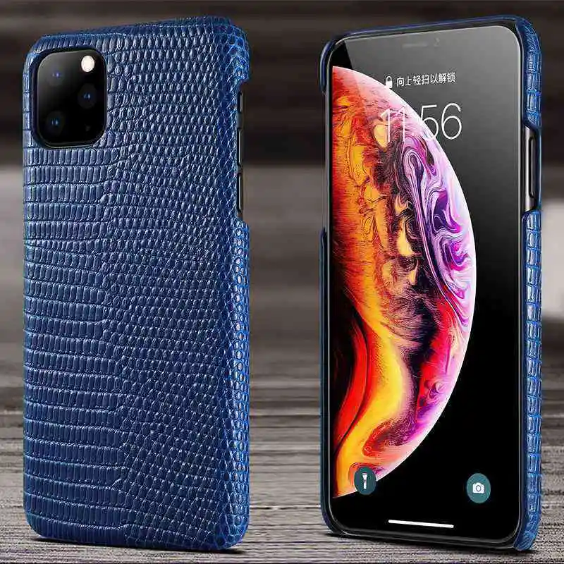Деловой чехол для телефона из натуральной кожи для IPhone 11 Pro, роскошный чехол с рисунком ящерицы для IPhone 11 X XR XS MAX 10 Coque