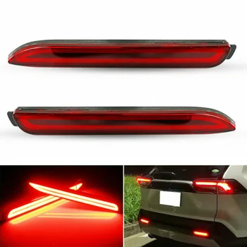 

2pcs LED Driving Brake Stop Light Rear Bumper Reflector Fog Lamp For Toyota RAV4 High Quality ABS Plastic Car LED Lights