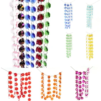 

Various Colors 5 Meters Garland Strand Hanging Crystal Glass Bead Curtain Diamond Chains Party Tree Wedding Centerpiece Decor