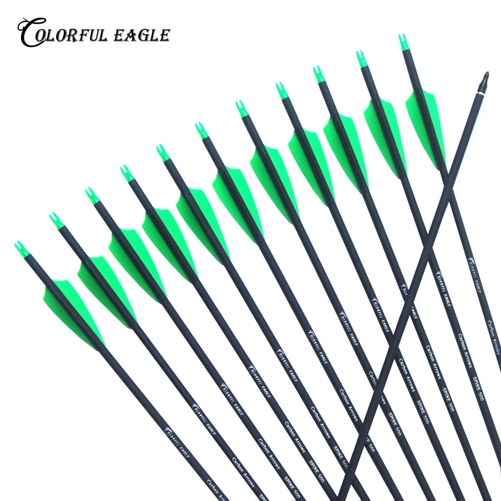 28" 30" 31" Carbon Arrows Archery 500 Spine With 100 Grain Screw In