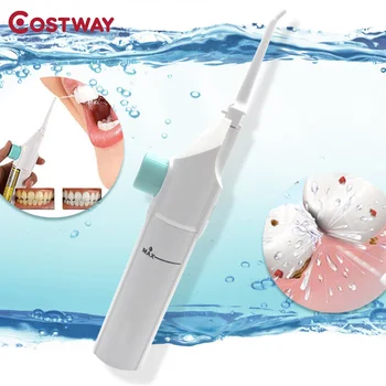 

Costway Powerful Electric oral irrigator Portable water jet tooth cleaner dry battery water flosser safe&easy Oral Irrigator