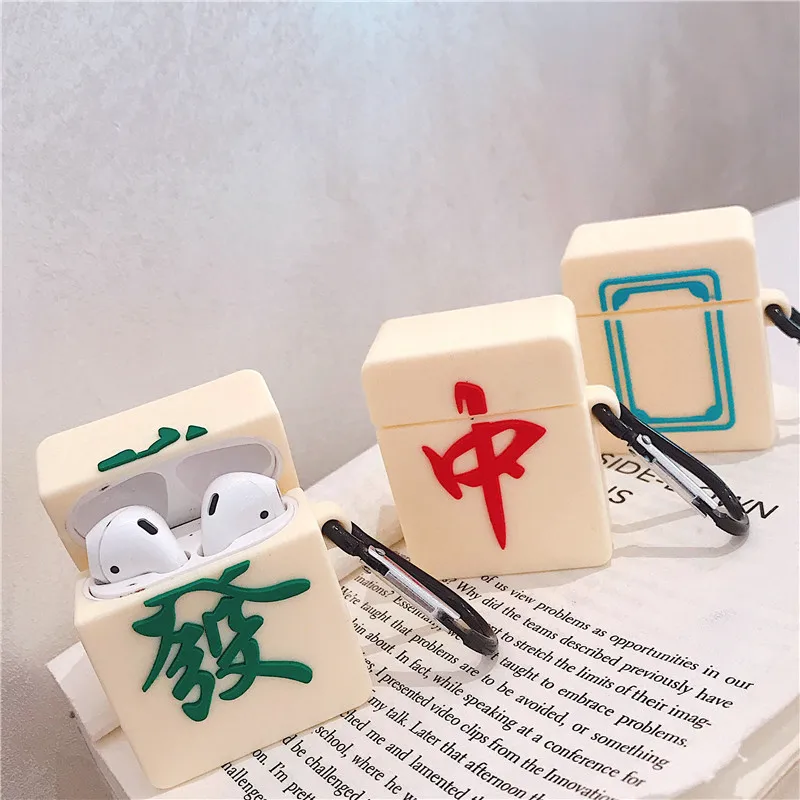 Для Airpods чехол Китайский Маджонг милый мультфильм мягкий силиконовый для