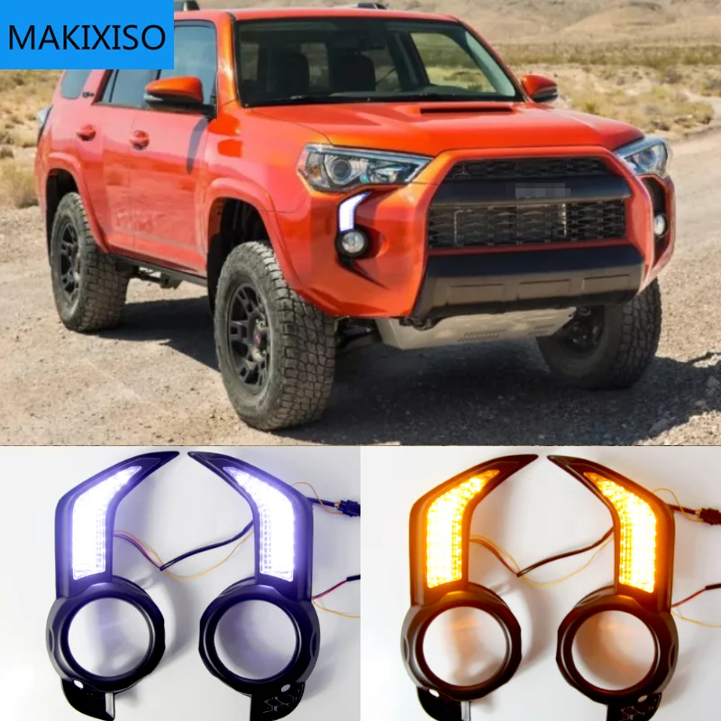Дневные ходовые огни 12 В для Toyota 4 runner 2014 - 2020 Drl с динамическими поворотными