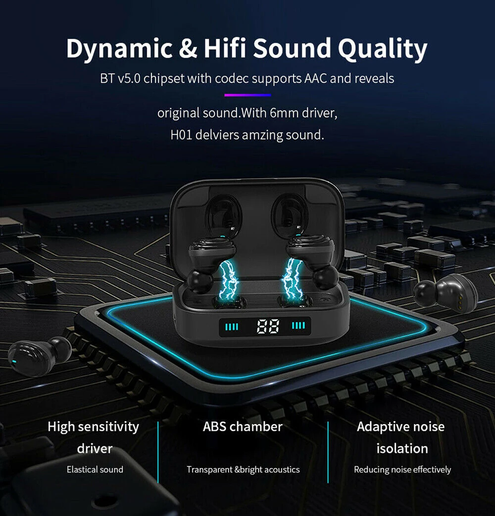H01 TWS Bluetooth наушники Аурикулярные Bluetooth Супер Мини сенсорное управление функция беспроводные наушники Bluetooth fone de ouvido