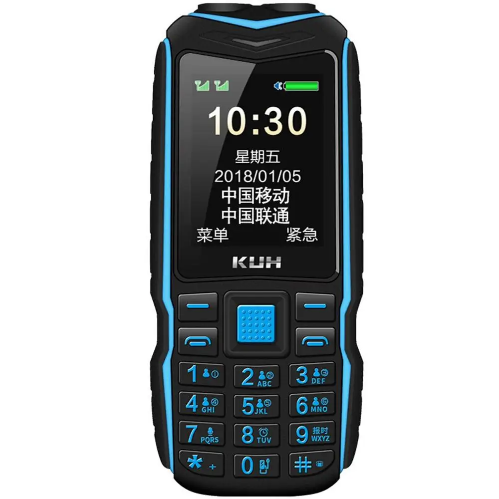 Black Blue 2,4 дюймов Двойная карта двойной режим ожидания Gsm большие слова громкий старый человек Мобильный телефон большое слово старый мобильный телефон портативный старый мобильный телефон - Цвет: Black Blue