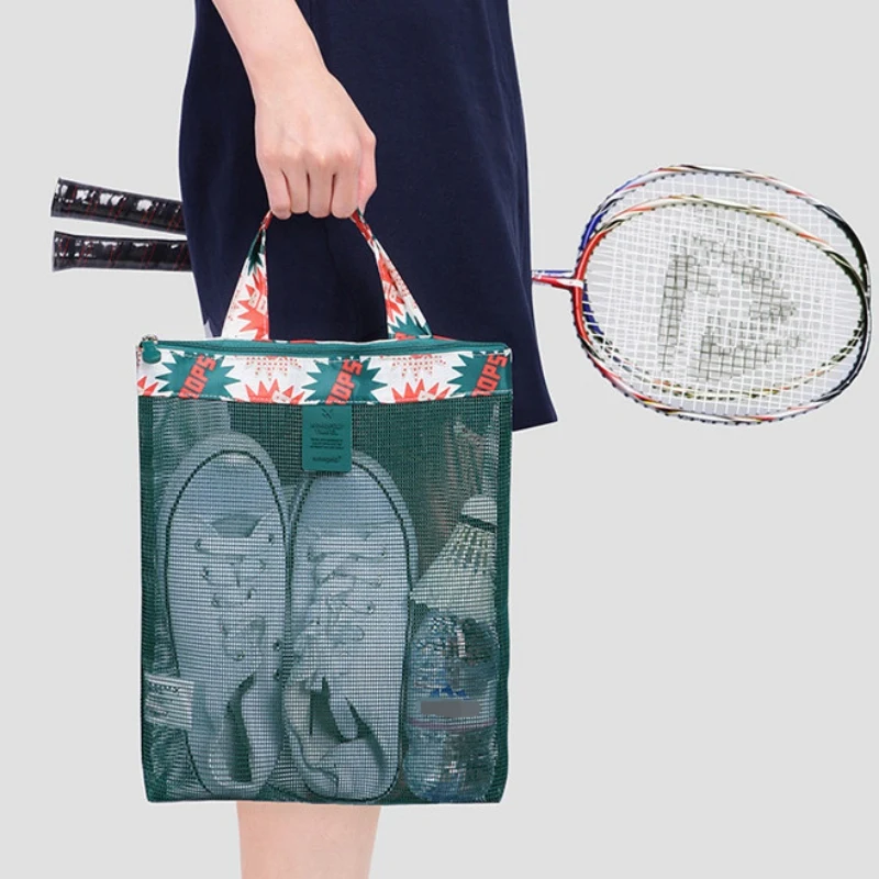 Большая вместительная Женская сетчатая прозрачная сумка, сумка для хранения обуви, пляжные сумки для пикника, спортивная сумка для плавания