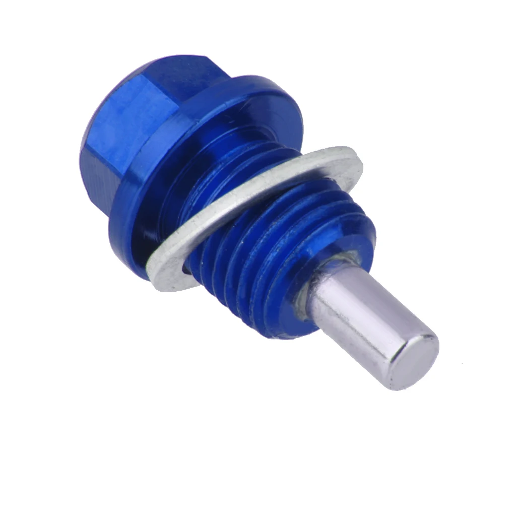 2 Pieces M14X1.5 Magnetic Engine Oil Pan/Transmission Drain Plug Blue Red Dropship