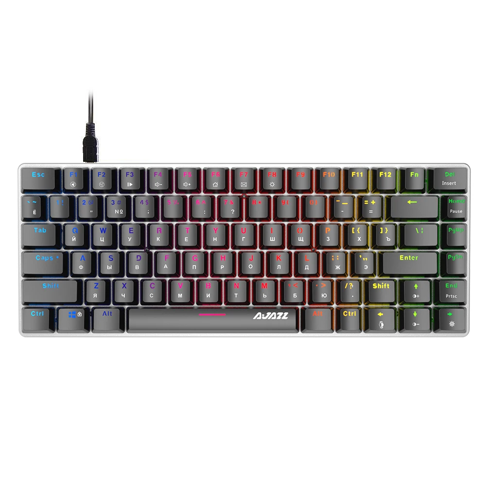 AJAZZ AK33(Русский Английский) версия механической клавиатуры русская RGB USB Проводная игровая клавиатура светодиодный красочный 82 клавиши игровая клавиатура