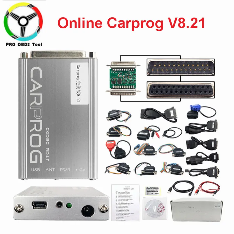 Онлайн версия Carprog V8.21 Автомобильная прошивка prog 8,21 V9.31 ECU чип инструмент для подушки безопасности/ECU/Dash/Immo/Радио Полный комплект с 21