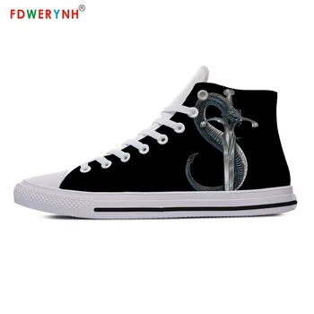 

Immortal Men's Casual Shoes Off White Customized Printed Men High-top Canvas Shoes Breathable Casual Lace-up Shoes