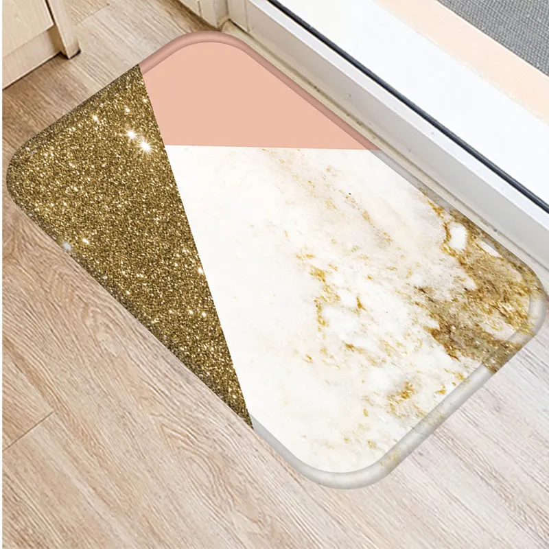 Коврик для кухни нескользящий водонепроницаемый коврик с мраморной картой в