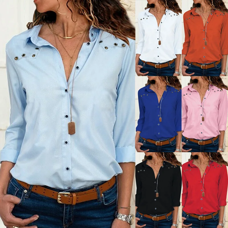 

Women Chiffon Blouse Shirt 2019 Female Clothing Long Sleeve Blusas Chiffon Women's Office Blouses Solid color OL Top