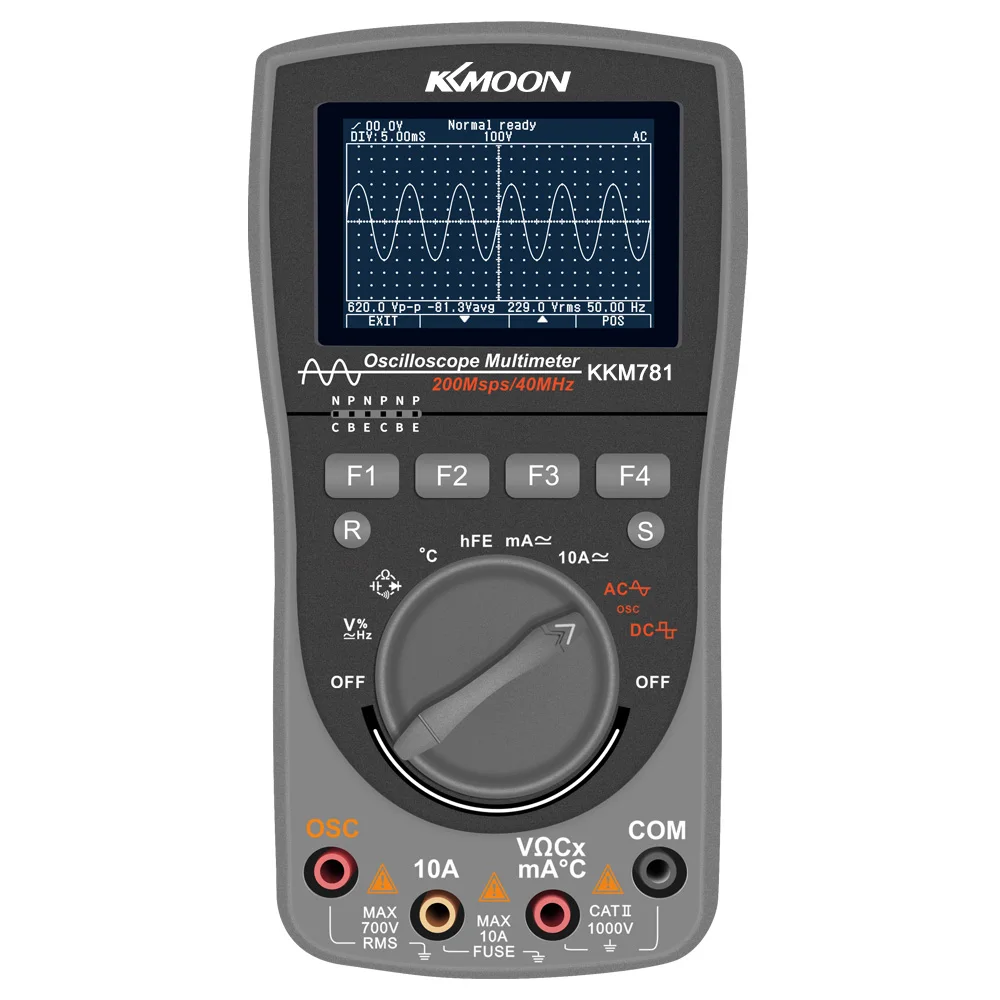 KKmoon интеллигентая(ый) цифровой осциллограф Scopemeter 2-в-1 40 МГц 200 Мбит/с/S Авто осциллограф OSC 6000 отсчетов True RMS