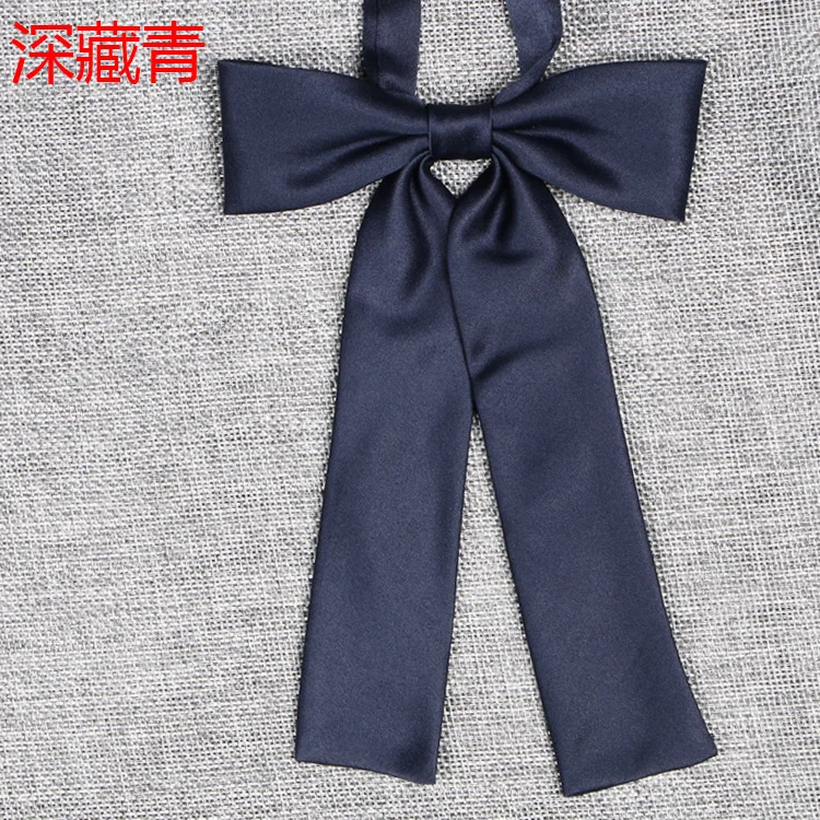 Navy blue Японская школьная форма JK галстук-бабочка для девочек бабочка галстук сплошной цвет ленты Школьный костюм форма моряка аксессуары - Цвет: Navy blue