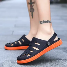 Г. Летние новые стильные мужские сандалии дышащая пляжная пористая обувь с закрытым носком открытые сандалии с мягкой нескользящей подошвой