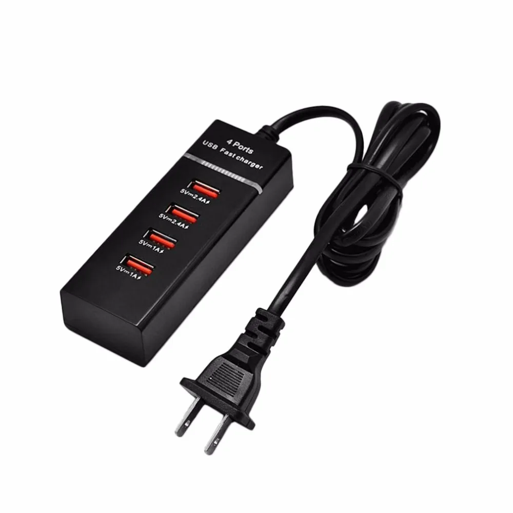 ICOCO новое горячее портативное цифровое зарядное устройство 4USB красочные огни Быстрая зарядка зарядное устройство