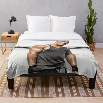 

dwayne johnson Throw Blanket Soft Sherpa Blanket Bed Sheet Single Knee Blanket Office Nap Blanket