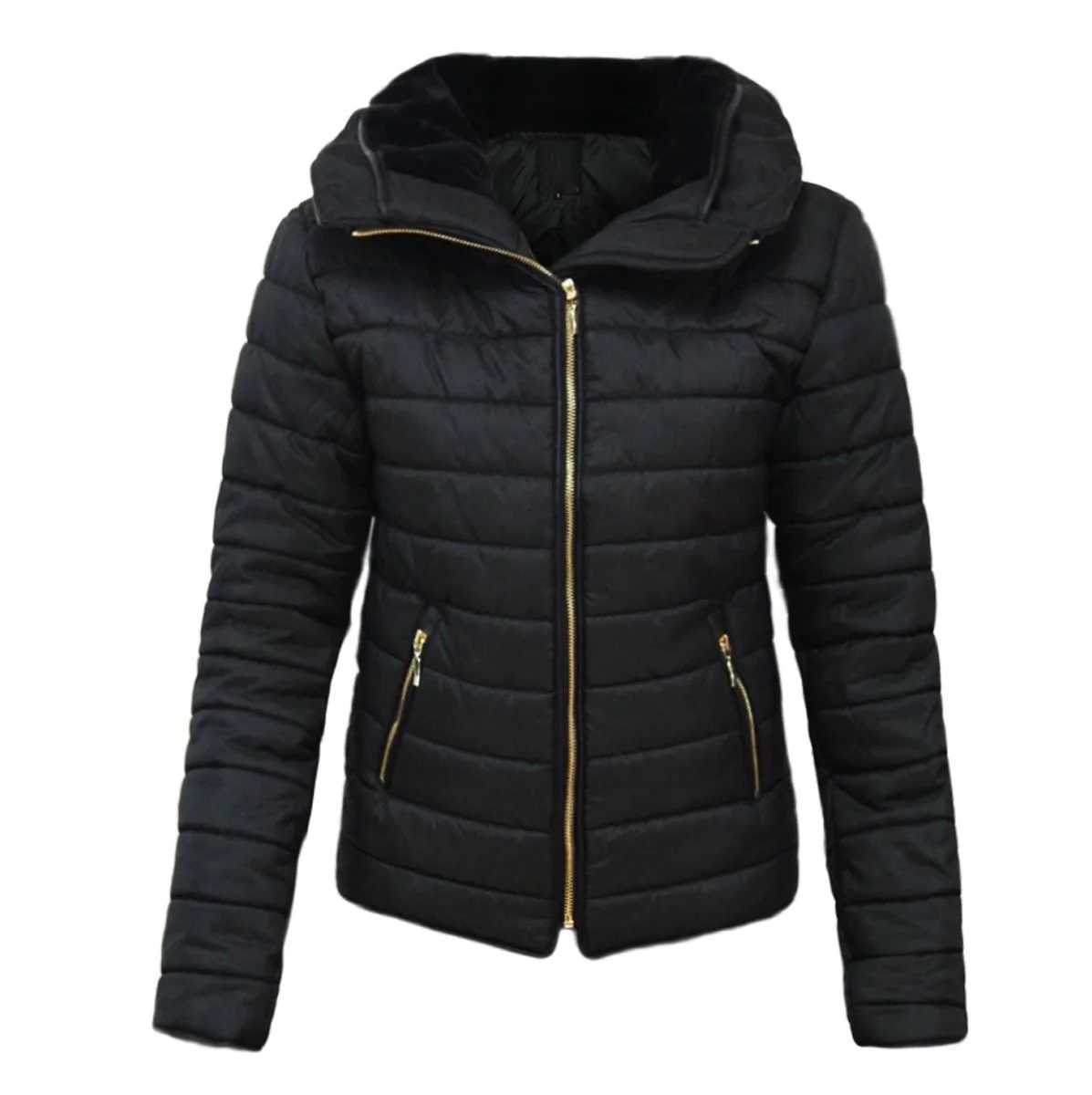 ZOGAA Jackets Women Winter Warm Puffer Jacket Women Hooded Slim Fit Solid Short Parka Coat manteau femme hiver Women Parka Mujer - Цвет: Черный