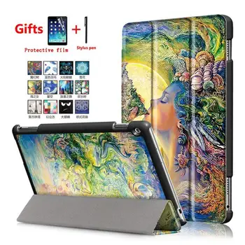 

Painted PU Leather Stand Case For Huawei MediaPad M3 Lite 10 BAH-W09 BAH-AL00 10.1 inch Tablet Protective Cover+Screen Film+Pen