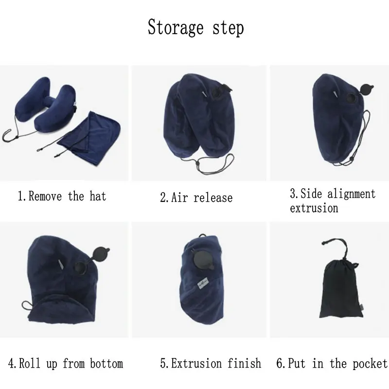 H Shape Quick Inflatable Travel Pillow Folding Lightweight nap Neck Pillow Car Seat Office Airplane Sleeping Cushion Pillow