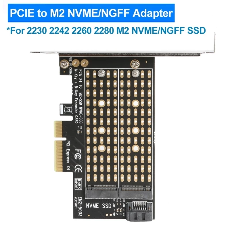 Адаптер PCIE-M.2 плата расширения SATA M.2 SSD PCIE адаптер NVME/M2 M2 к PCI-E карта M ключ + B ключи |