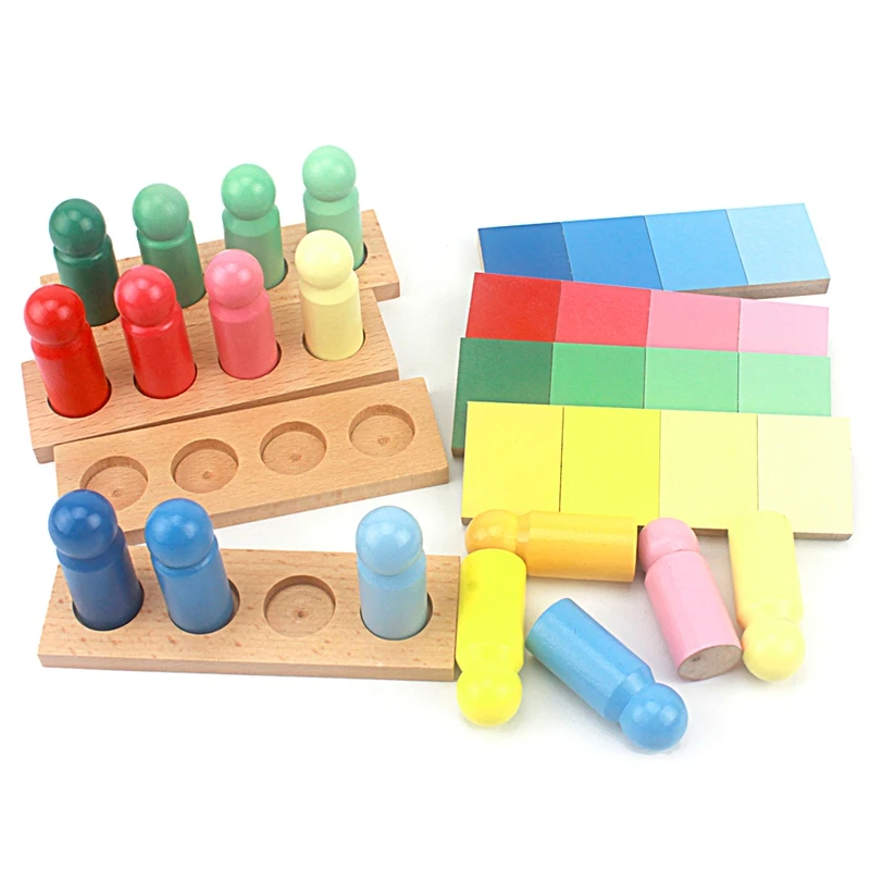 Goedkoop Baby Speelgoed Montessori Kleur Resemblance Sorting Task Hout Kleine Versie Speelgoed voor Kinderen Brinquedo Zintuiglijke Speelgoed Vroeg Leren