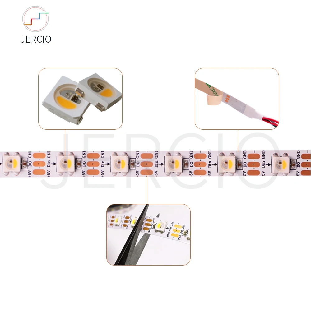 JERCIO RGBW sk6812 WS2812B SMD 5050ic светодиодный светильник 30/60/144 s/pixel/m Индивидуальный