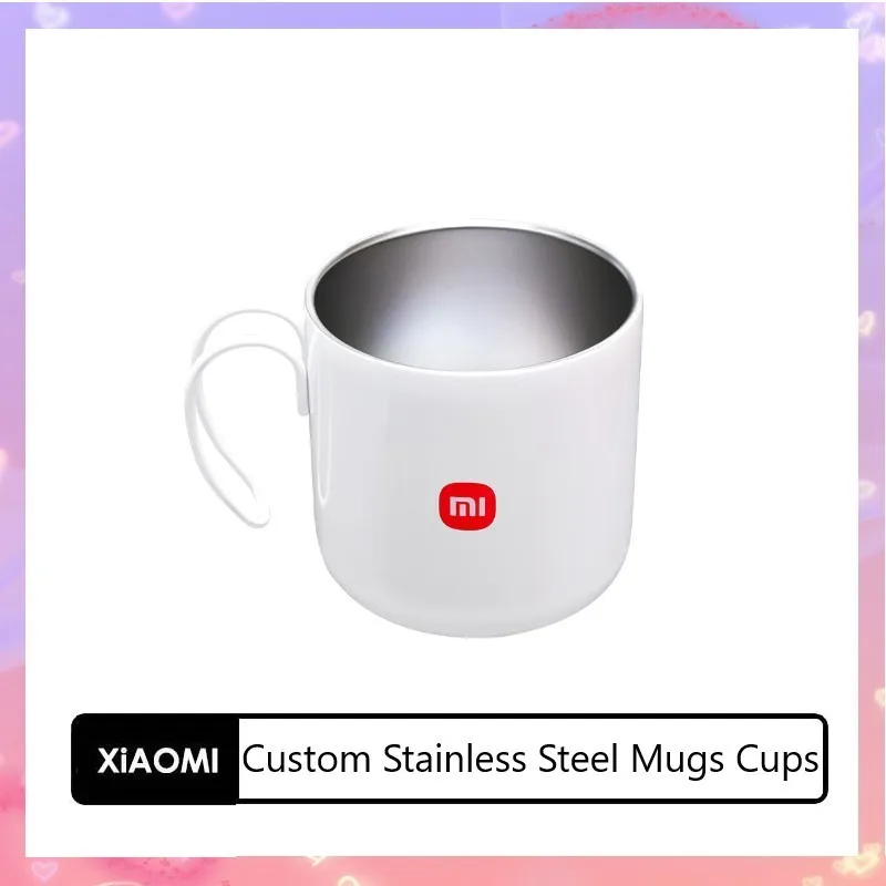 Xiaomi Stainless Steel Mugs Cups White Refillable Tea Iced Coffee Cup Hot Cold Use Travel Tourism Luxury stainless steel mug