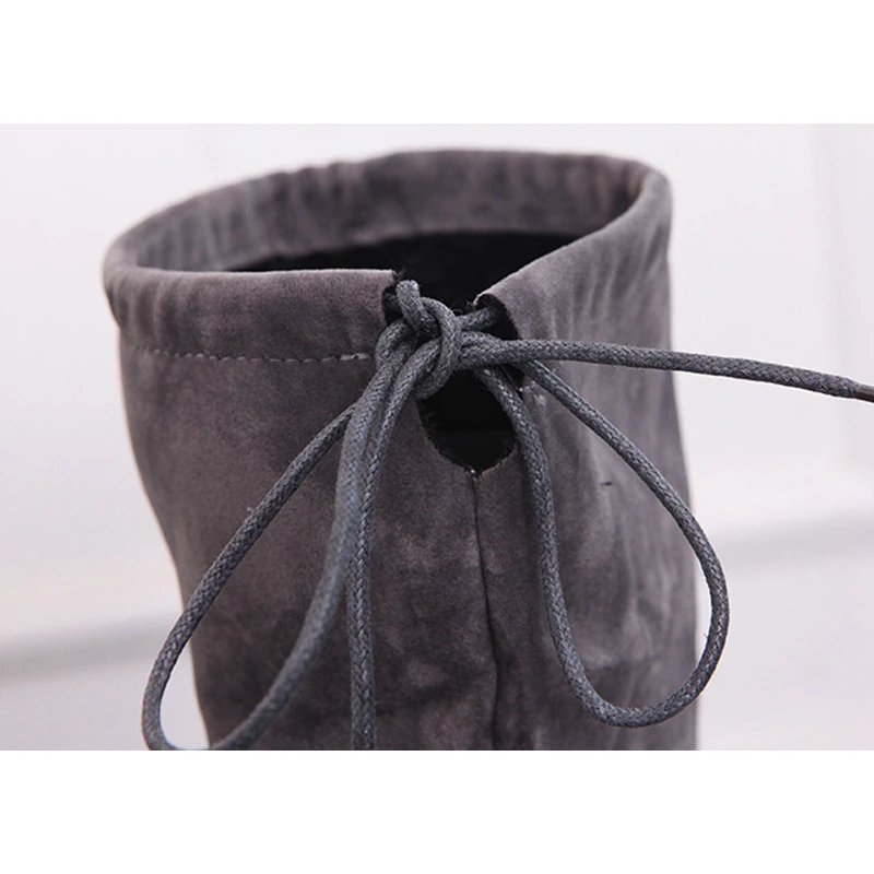 Sexy Over-the-knee Boots Women Boots Female Winter Shoes Woman Lace Up Fashion Suede High Heels Thigh High 41 42 43