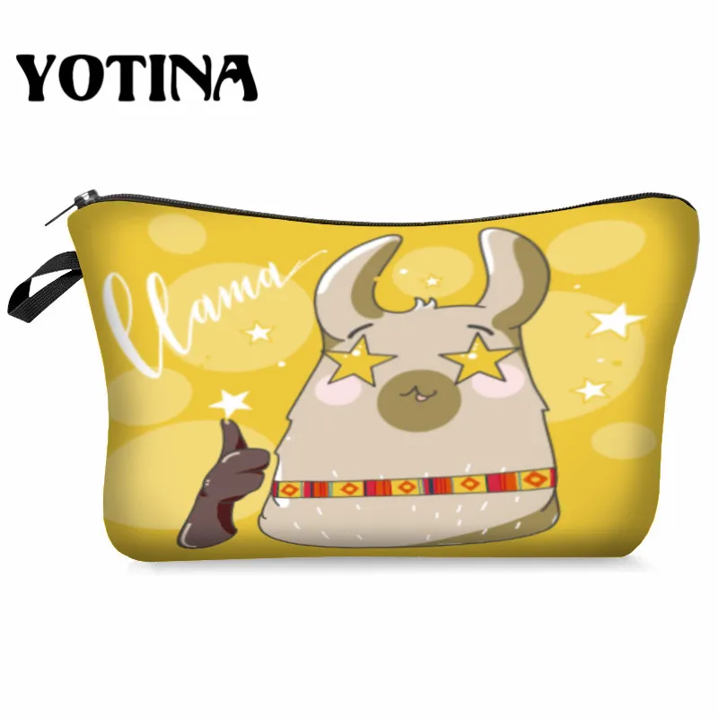 

Yotina Makeup Bag Women Cosmetic Bag With Multicolor Pattern 3D Printing neceser Toiletry Bag Travel makeup Organizer