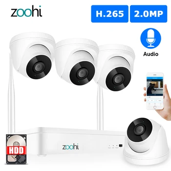 

Zoohi Indoor Wireless Video Surveillance System 1080P 2MP HD WIFI Camera Sound Record Home Security Camera System Night Vision