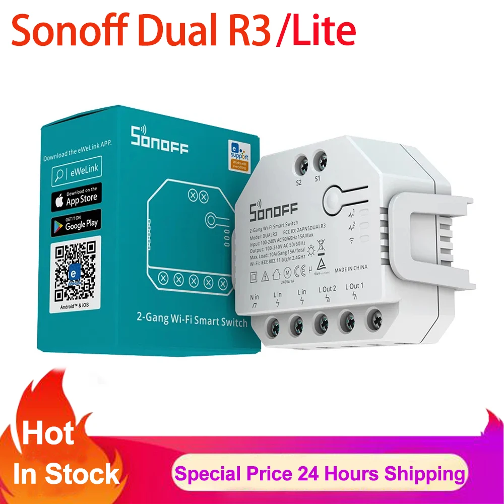 Двухканальный релейный модуль SONOFF DUAL R3/Lite сделай сам миниатюрный