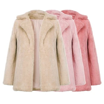 

Women's Fashion Ladies Stylish Thick Winter Casual Teddy Bear Fleece Fur Fluffy Coat Jackets Jumper Outwear Plus Size