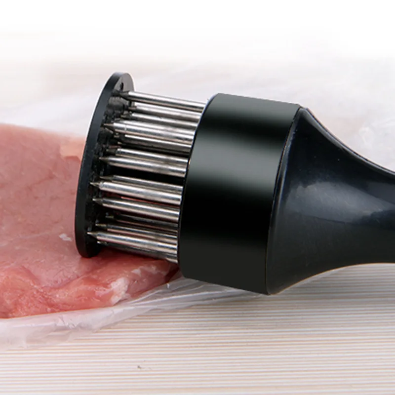Meat Tenderizer Mallet 21-Pin Household Round Stainless Steel Steak Tender Meat Needle Pork Meat Tenderizer Rib Breaker Kitchen Cook Tools Hammer