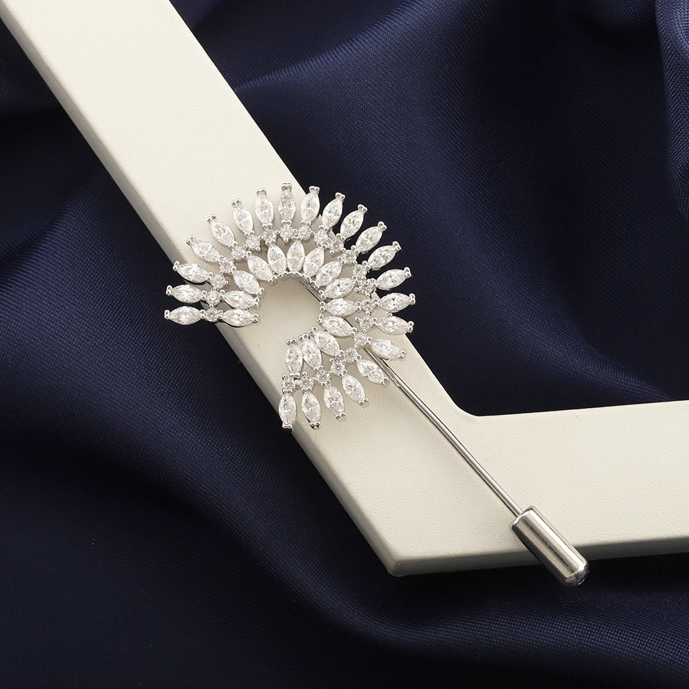 Semicircle Elegant Brooch Ring Fashion Shiny Ladies Corsage Wedding Bridal Party Logo Gift Coat Pins