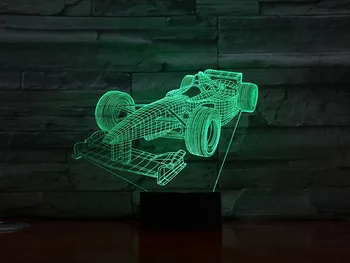 

3D Lamp Formula 1 Racing Car Color Changing with Remote for Halloween Present Touch Sensor 3D Illusion Led Night Light Lamp