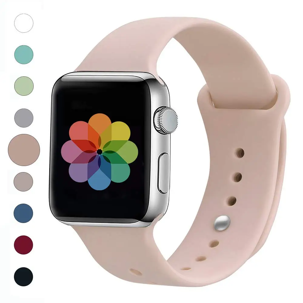 Спортивный силиконовый ремешок для Apple Watch версии 4/3/2/1 сменный наручных часов 42 мм