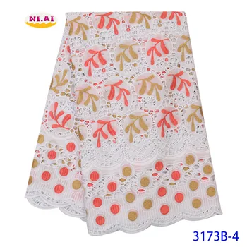 

African Fabric Cotton Lace Beautiful Dry Lace Fabrics High Quality Cotton Lace Fabric Clothes For Women NA3173B-3